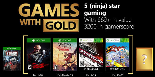 Games with Gold Février 2018