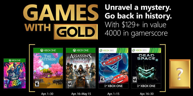 Games with gold avril 2018